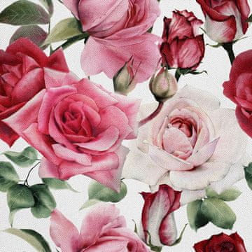 VANJSKI DEKOSTOFFE OXFORD - Motiv Rosen auf weißem