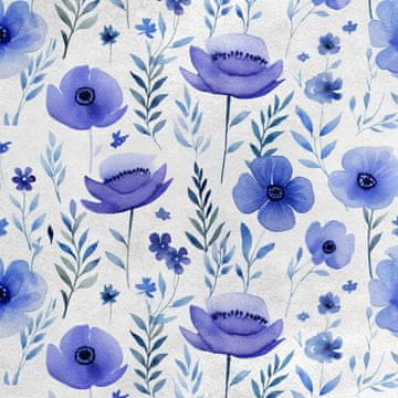 Royal Samt Stoff Polyester Zum Nähen - Motiv Blumen - RDX2852