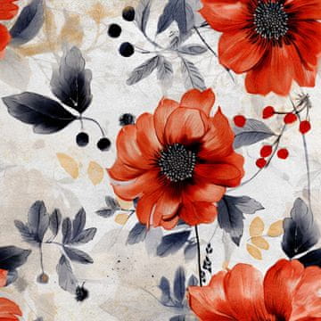 Royal Samt Stoff Polyester Zum Nähen - Motiv Blumen - RDX2833