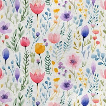 Royal Samt Stoff Polyester Zum Nähen - Motiv Blumen - RDX2905
