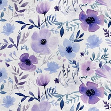Royal Samt Stoff Polyester Zum Nähen - Motiv Blumen - RDX2995