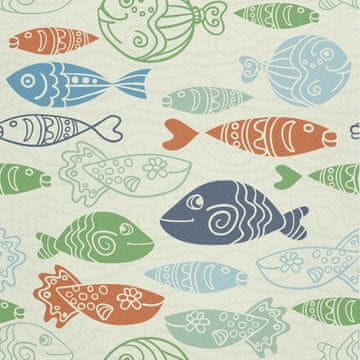 VANJSKI DEKOSTOFFE OXFORD - Motiv Gezeichneter Fisch