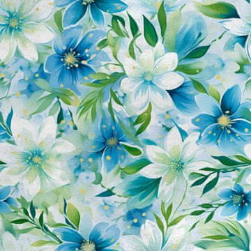 Royal Samt Stoff Polyester Zum Nähen - Motiv Blumen - RDX2806