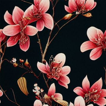 VANJSKI DEKOSTOFFE OXFORD - Motiv Rosa Bluten auf einem Ast