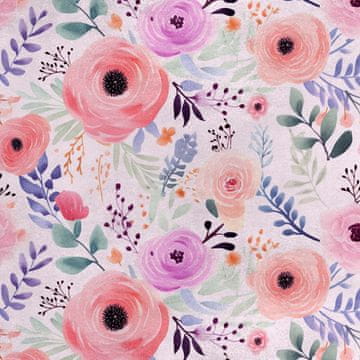 Royal Samt Stoff Polyester Zum Nähen - Motiv Blumen - RDX2889
