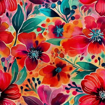 Royal Samt Stoff Polyester Zum Nähen - Motiv Blumen - RDX2934
