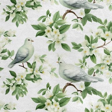 Royal Samt Stoff Polyester Zum Nähen - Motiv Vögel - RDX2592