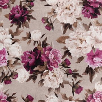 Royal Samt Stoff Polyester Zum Nähen - Motiv Blumen
