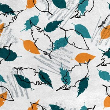 Royal Samt Stoff Polyester Zum Nähen - Motiv bemalte Blätter