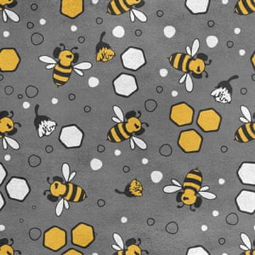 Royal Samt Stoff Polyester Zum Nähen - Motiv Bienen und Waben