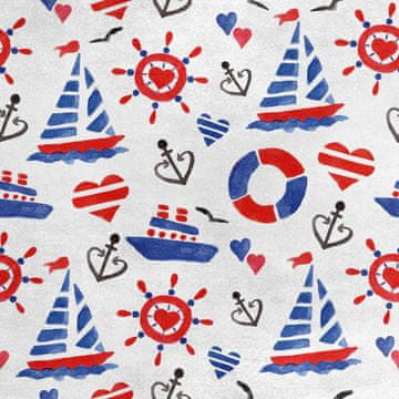 Royal Samt Stoff Polyester Zum Nähen - Motiv nautisch