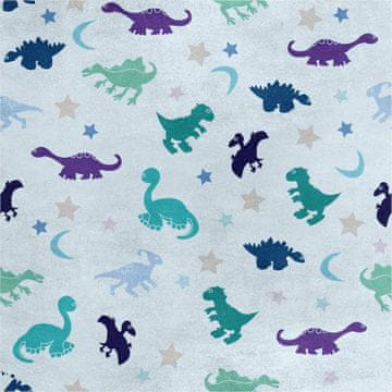 Royal Samt Stoff Polyester Zum Nähen - Motiv Dinosaurier und Sterne