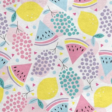 Royal Samt Stoff Polyester Zum Nähen - Motiv pastellfarbene Frucht