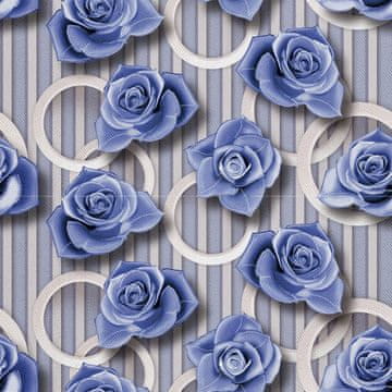 VANJSKI DEKOSTOFFE OXFORD - Motiv Blaue Rosen