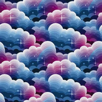 VANJSKI DEKOSTOFFE OXFORD - Motiv Blau-violette Wolken