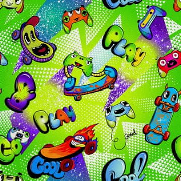 OUTDOOR DEKOSTOFFE OXFORD - Motiv Bunte Skateboards