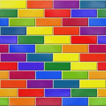 VANJSKI DEKOSTOFFE OXFORD - Motiv Regenbogen-Ziegel