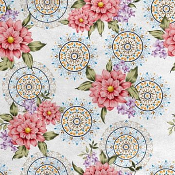 Royal Samt Stoff Polyester Zum Nähen - Motiv rosa und lila Blüten