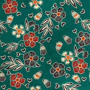 Royal Samt Stoff Polyester Zum Nähen - Motiv florales Batikmuster