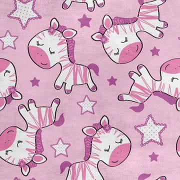 Royal Samt Stoff Polyester Zum Nähen - Motiv rosa Pony