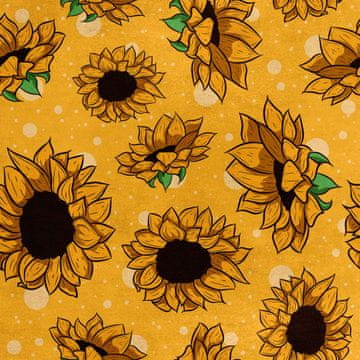 Royal Samt Stoff Polyester Zum Nähen - Motiv Sonnenblumen auf gelbem