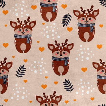 Royal Samt Stoff Polyester Zum Nähen - Motiv Hirsch in einem Schal