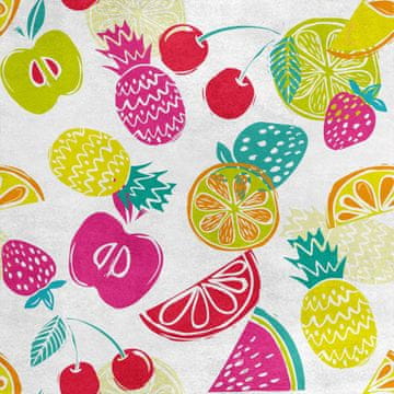 Royal Samt Stoff Polyester Zum Nähen - Motiv Sommerfrucht