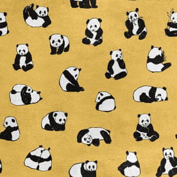 Royal Samt Stoff Polyester Zum Nähen - Motiv Panda 4