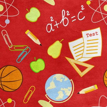 Royal Samt Stoff Polyester Zum Nähen - Motiv Schule