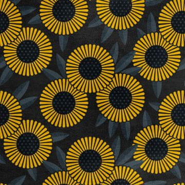 Royal Samt Stoff Polyester Zum Nähen - Motiv geometrische Sonnenblumen