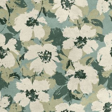 Royal Samt Stoff Polyester Zum Nähen - Motiv gemalte Blumen 10