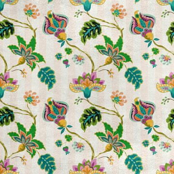 Royal Samt Stoff Polyester Zum Nähen - Motiv Blumenkriecher