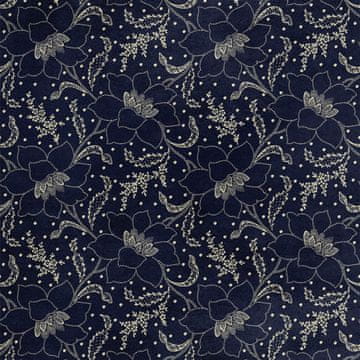 Royal Samt Stoff Polyester Zum Nähen - Motiv Blumen zeichnen