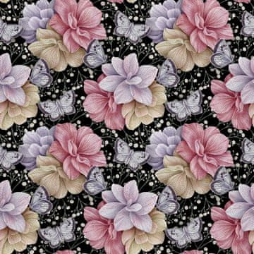 VANJSKI DEKOSTOFFE OXFORD - Motiv Blumen und Schmetterlinge 2