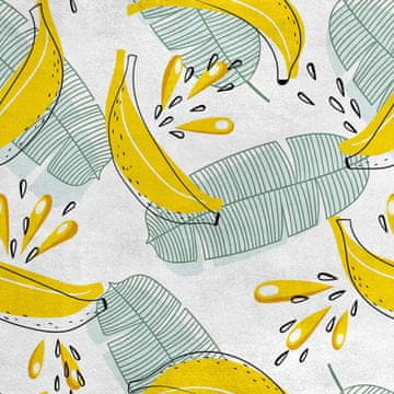 Royal Samt Stoff Polyester Zum Nähen - Motiv Bananen