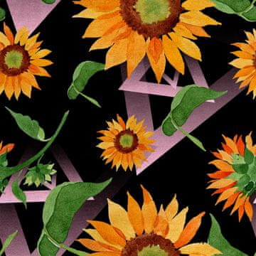Royal Samt Stoff Polyester Zum Nähen - Motiv Sonnenblumen 3
