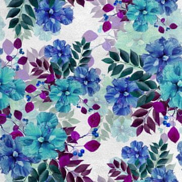 Royal Samt Stoff Polyester Zum Nähen - Motiv Natur Blumen