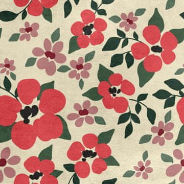 Royal Samt Stoff Polyester Zum Nähen - Motiv Blumen auf hellem Hintergrund