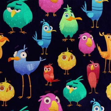 Royal Samt Stoff Polyester Zum Nähen - Motiv rebele Vögel