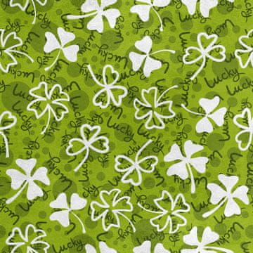Royal Samt Stoff Polyester Zum Nähen - Motiv Glücksklee