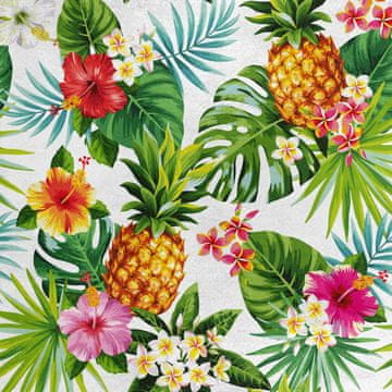Royal Samt Stoff Polyester Zum Nähen - Motiv Blumen Ananas
