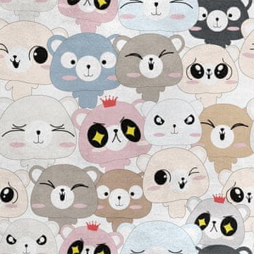 Royal Samt Stoff Polyester Zum Nähen - Motiv Doodle-Teddybären