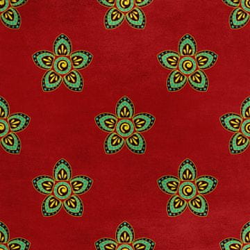 Royal Samt Stoff Polyester Zum Nähen - Motiv Muster im indischen Stil 4