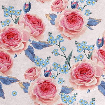Royal Samt Stoff Polyester Zum Nähen - Motiv Englische Rosen