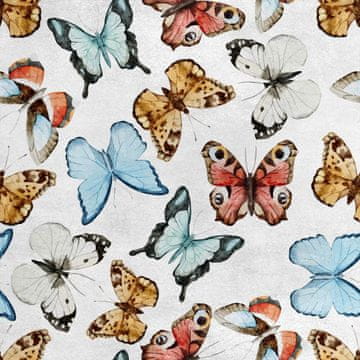 Royal Samt Stoff Polyester Zum Nähen - Motiv Schmetterlinge