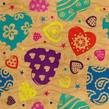 Royal Samt Stoff Polyester Zum Nähen - Motiv Retro-Herzen