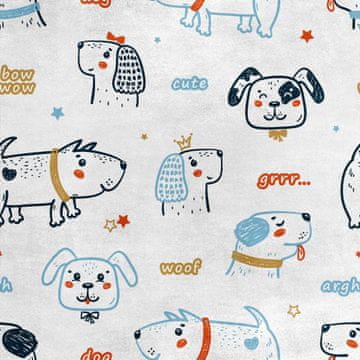 Royal Samt Stoff Polyester Zum Nähen - Motiv Comic-Buch hunde