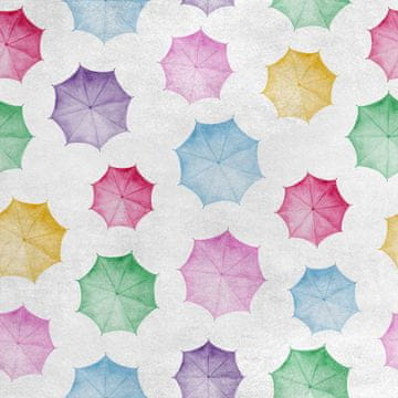 Royal Samt Stoff Polyester Zum Nähen - Motiv Pastell Regenschirme