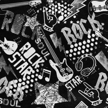 Royal Samt Stoff Polyester Zum Nähen - Motiv Rockstar