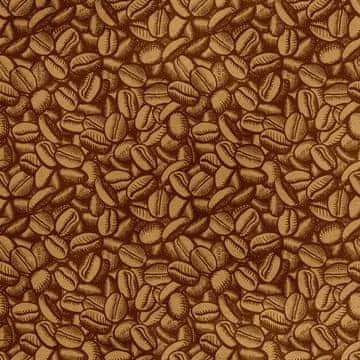 Royal Samt Stoff Polyester Zum Nähen - Motiv Kaffeebohnen